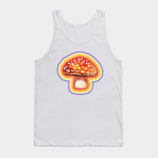 Retro Pyschedelic Mushroom Pattern by Robert Phelps Tank Top by RobertPhelpsArt